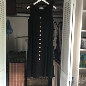 Philosophy black linen button down dress